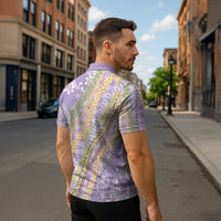 Purple Palaka Hawaii Leis Zipper Polo Shirt Hawaiian-plaid Elegant Tropical Vibes - Polynesian Pride