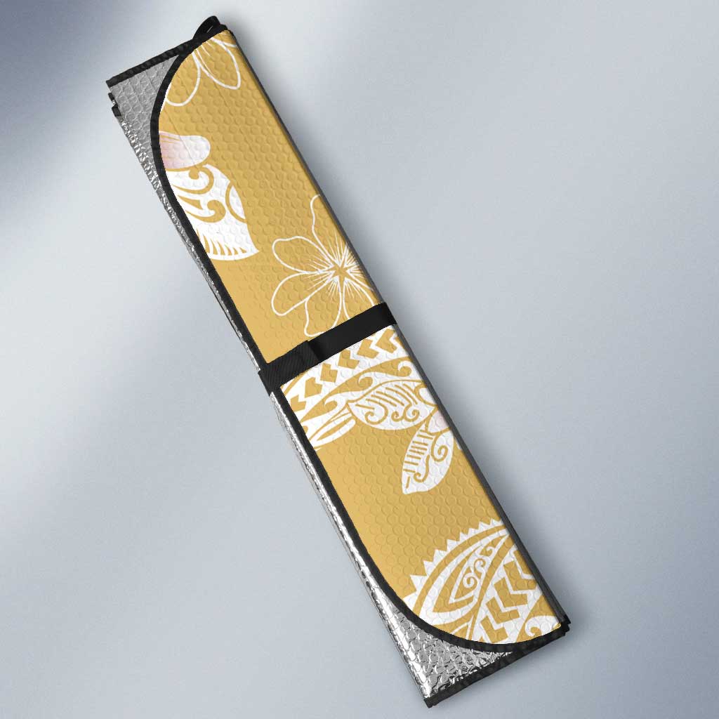 Yellow Palaka Hawaii Leis Auto Sun Shade Hawaiian-plaid Elegant Tropical Vibes LT14 - Polynesian Pride