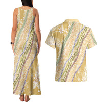 Yellow Palaka Hawaii Leis Couples Matching Tank Maxi Dress and Hawaiian Shirt Hawaiian-plaid Elegant Tropical Vibes LT14 - Polynesian Pride