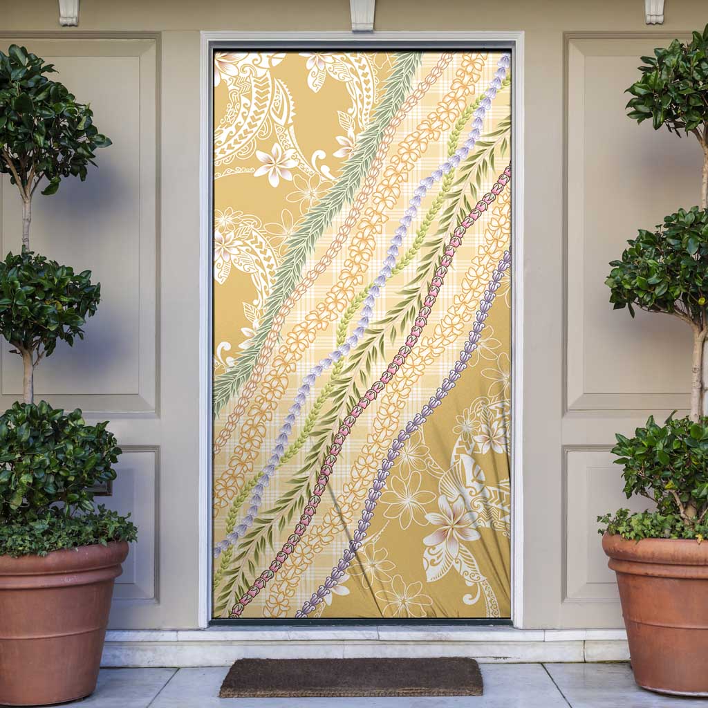 Yellow Palaka Hawaii Leis Door Cover Hawaiian-plaid Elegant Tropical Vibes LT14 Yellow - Polynesian Pride