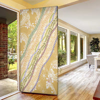 Yellow Palaka Hawaii Leis Door Cover Hawaiian-plaid Elegant Tropical Vibes LT14 - Polynesian Pride