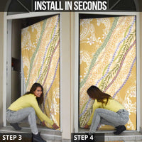 Yellow Palaka Hawaii Leis Door Cover Hawaiian-plaid Elegant Tropical Vibes LT14 - Polynesian Pride