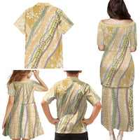 Yellow Palaka Hawaii Leis Family Matching Puletasi and Hawaiian Shirt Hawaiian-plaid Elegant Tropical Vibes LT14 - Polynesian Pride