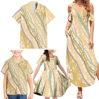 Yellow Palaka Hawaii Leis Family Matching Summer Maxi Dress and Hawaiian Shirt Hawaiian-plaid Elegant Tropical Vibes LT14 - Polynesian Pride
