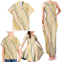 Yellow Palaka Hawaii Leis Family Matching Tank Maxi Dress and Hawaiian Shirt Hawaiian-plaid Elegant Tropical Vibes LT14 - Polynesian Pride