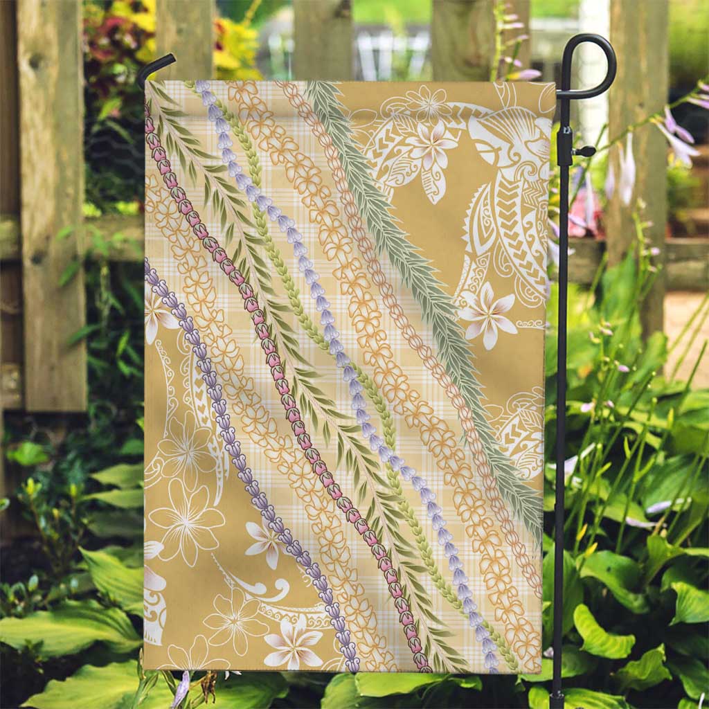 Yellow Palaka Hawaii Leis Garden Flag Hawaiian-plaid Elegant Tropical Vibes - Polynesian Pride