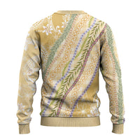 Yellow Palaka Hawaii Leis Ugly Christmas Sweater Hawaiian-plaid Elegant Tropical Vibes LT14 - Polynesian Pride