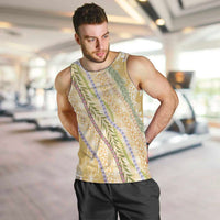 Yellow Palaka Hawaii Leis Men Tank Top Hawaiian-plaid Elegant Tropical Vibes - Polynesian Pride