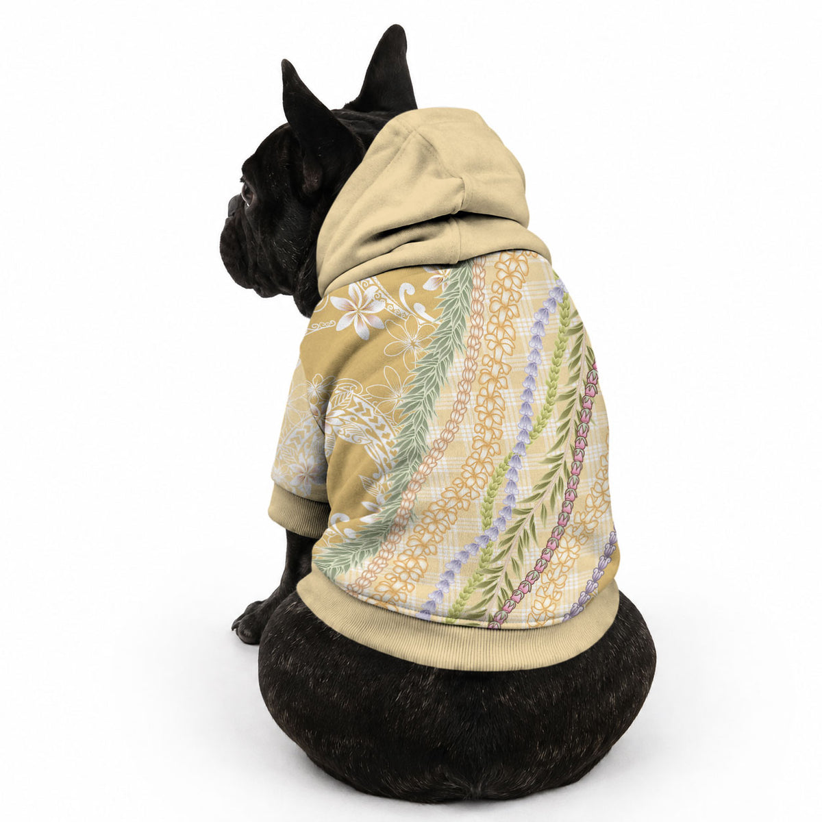 Yellow Palaka Hawaii Leis Pet Hoodie Hawaiian-plaid Elegant Tropical Vibes