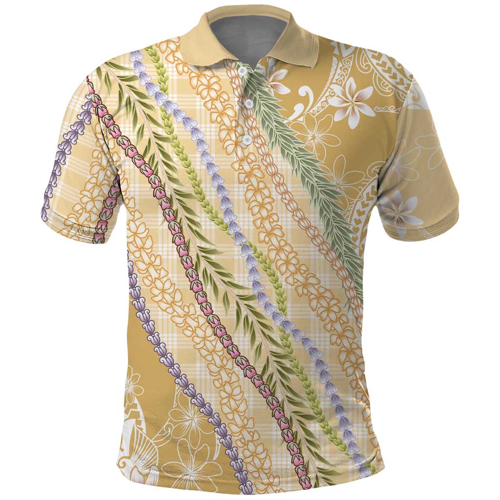 Yellow Palaka Hawaii Leis Polo Shirt Hawaiian-plaid Elegant Tropical Vibes LT14 Yellow - Polynesian Pride