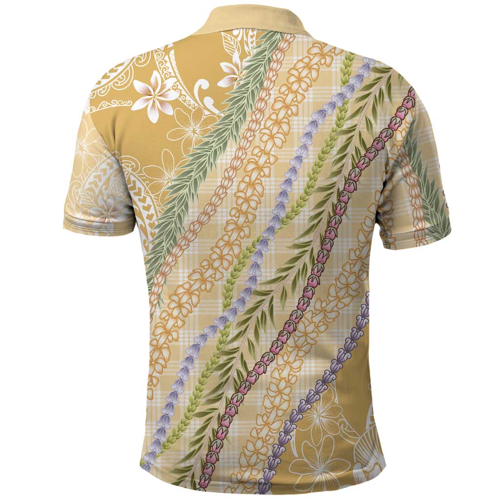 Yellow Palaka Hawaii Leis Polo Shirt Hawaiian-plaid Elegant Tropical Vibes LT14 - Polynesian Pride