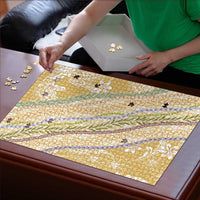 Yellow Palaka Hawaii Leis Puzzle Hawaiian-plaid Elegant Tropical Vibes - Polynesian Pride