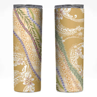 Yellow Palaka Hawaii Leis Skinny Tumbler Hawaiian-plaid Elegant Tropical Vibes LT14 Yellow - Polynesian Pride