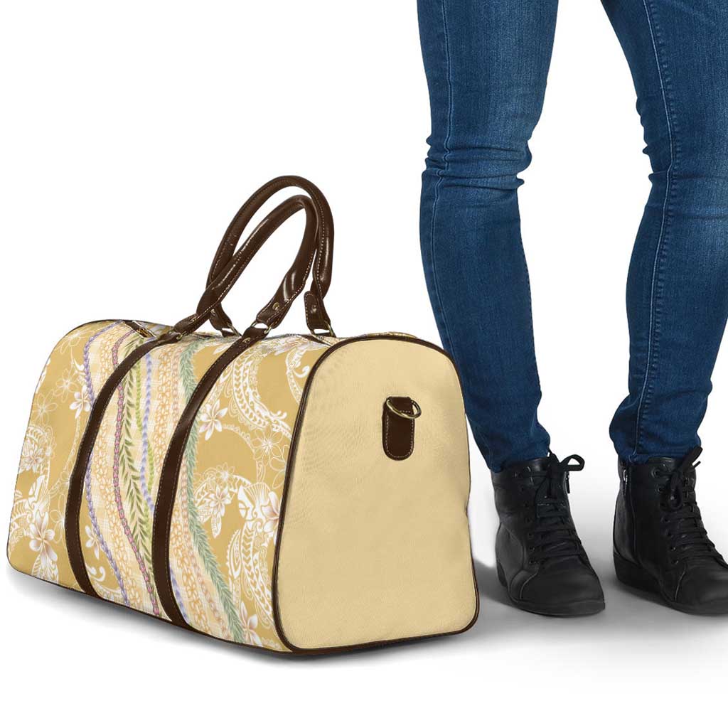 Yellow Palaka Hawaii Leis Travel Bag Hawaiian-plaid Elegant Tropical Vibes - Polynesian Pride