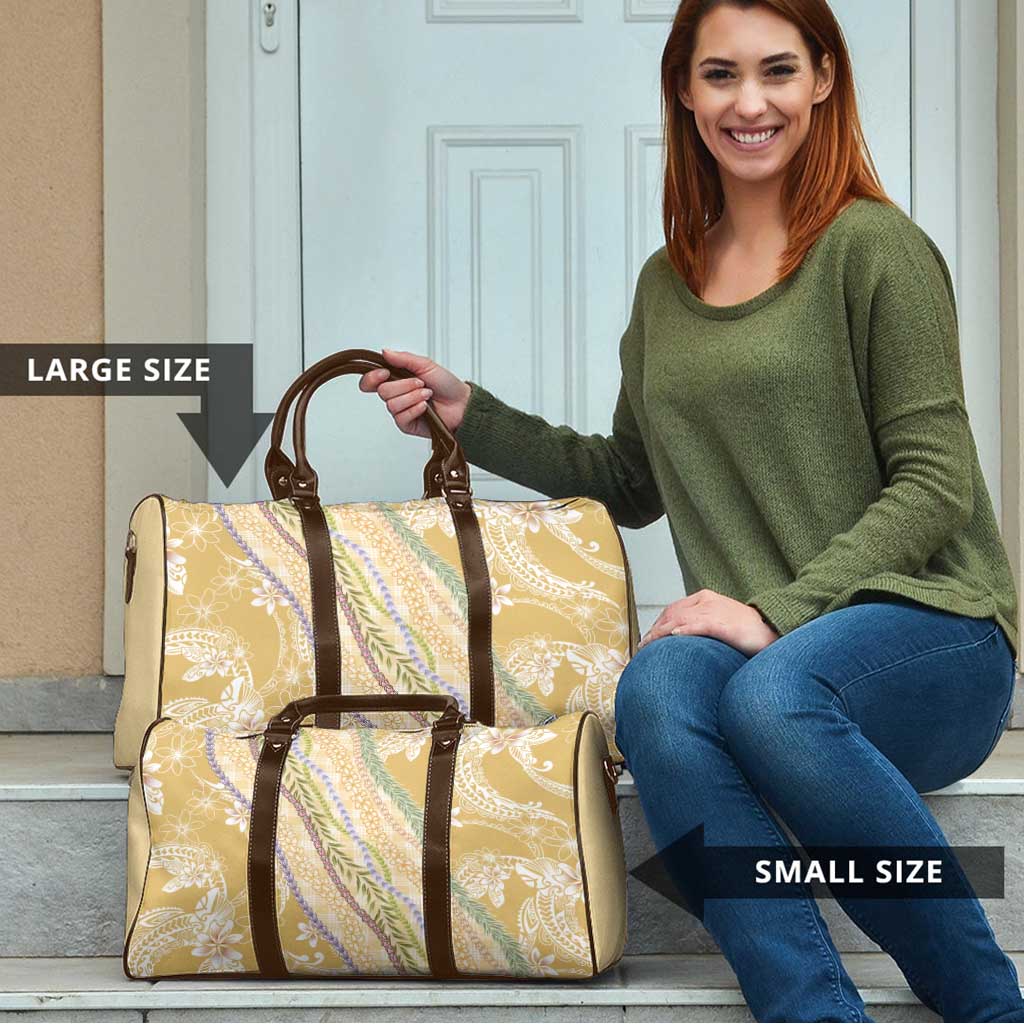 Yellow Palaka Hawaii Leis Travel Bag Hawaiian-plaid Elegant Tropical Vibes - Polynesian Pride