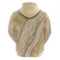 Yellow Palaka Hawaii Leis Zip Hoodie Hawaiian-plaid Elegant Tropical Vibes - Polynesian Pride