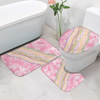 Pink Palaka Hawaii Leis Bathroom Set Hawaiian-plaid Elegant Tropical Vibes LT14 - Polynesian Pride