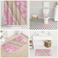 Pink Palaka Hawaii Leis Bathroom Set Hawaiian-plaid Elegant Tropical Vibes LT14 - Polynesian Pride