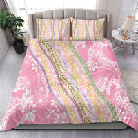 Pink Palaka Hawaii Leis Bedding Set Hawaiian-plaid Elegant Tropical Vibes LT14 - Polynesian Pride