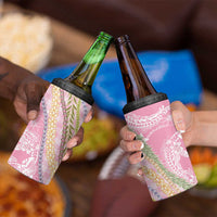 Pink Palaka Hawaii Leis 4 in 1 Can Cooler Tumbler Hawaiian-plaid Elegant Tropical Vibes LT14 - Polynesian Pride