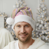 Pink Palaka Hawaii Leis Christmas Santa Hat Hawaiian-plaid Elegant Tropical Vibes - Polynesian Pride