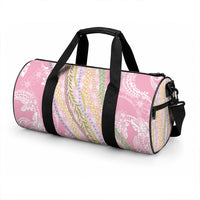 Pink Palaka Hawaii Leis Duffle Bag Hawaiian-plaid Elegant Tropical Vibes