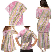 Pink Palaka Hawaii Leis Family Matching Puletasi and Hawaiian Shirt Hawaiian-plaid Elegant Tropical Vibes LT14 - Polynesian Pride