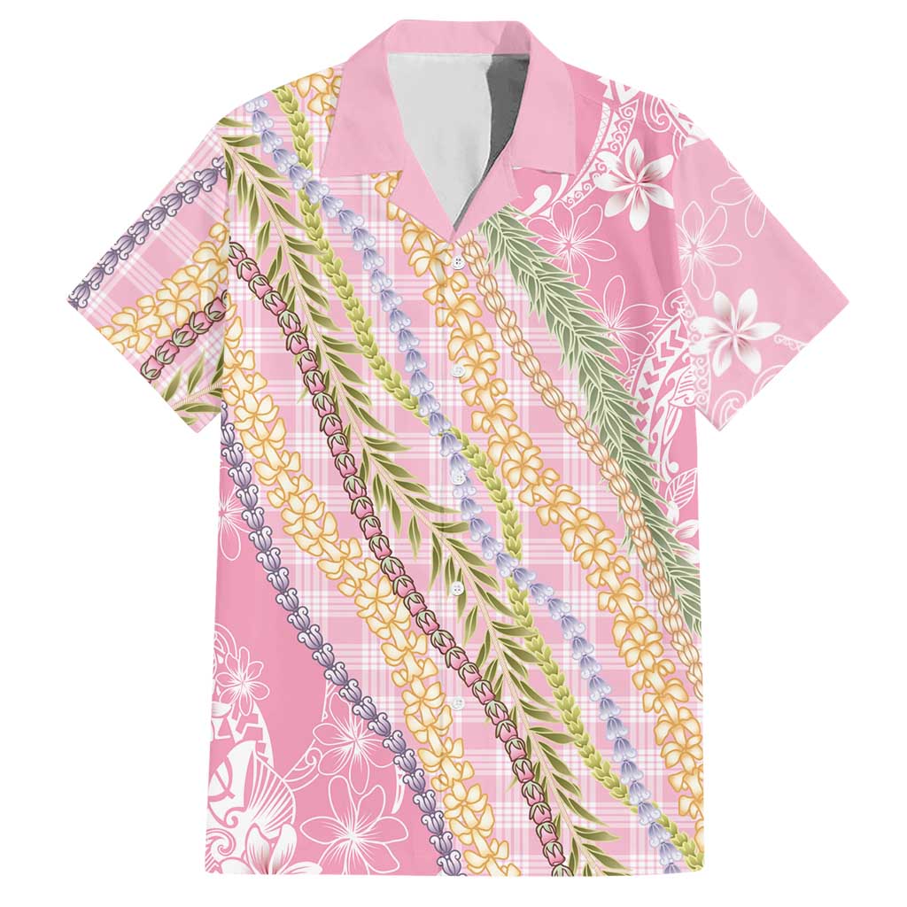 Pink Palaka Hawaii Leis Hawaiian Shirt Hawaiian-plaid Elegant Tropical Vibes LT14 Pink - Polynesian Pride