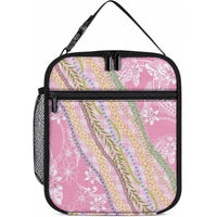 Pink Palaka Hawaii Leis Lunch Bag Hawaiian-plaid Elegant Tropical Vibes