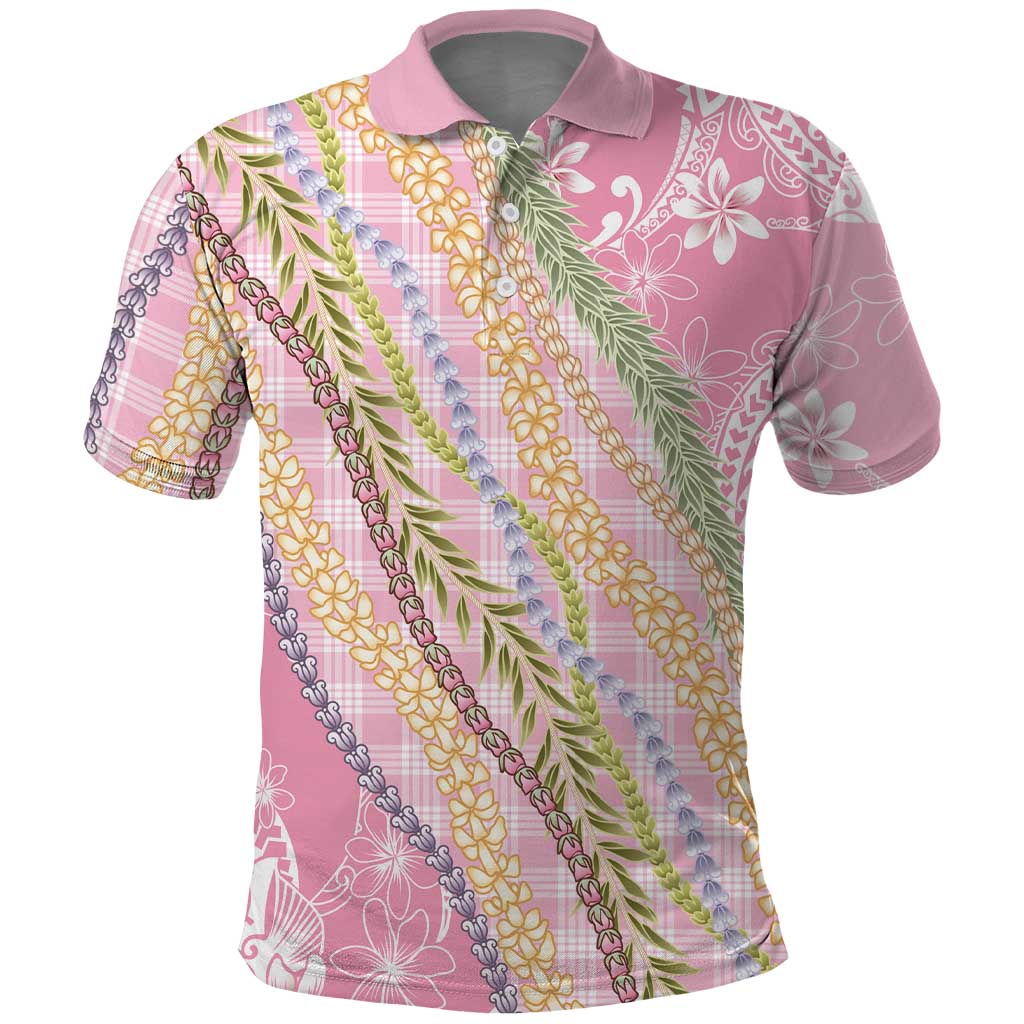 Pink Palaka Hawaii Leis Polo Shirt Hawaiian-plaid Elegant Tropical Vibes LT14 Pink - Polynesian Pride