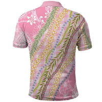 Pink Palaka Hawaii Leis Polo Shirt Hawaiian-plaid Elegant Tropical Vibes LT14 - Polynesian Pride