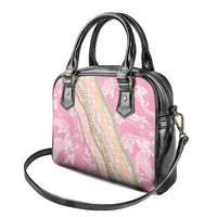Pink Palaka Hawaii Leis Shoulder Handbag Hawaiian-plaid Elegant Tropical Vibes - Polynesian Pride