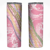 Pink Palaka Hawaii Leis Skinny Tumbler Hawaiian-plaid Elegant Tropical Vibes LT14 Pink - Polynesian Pride