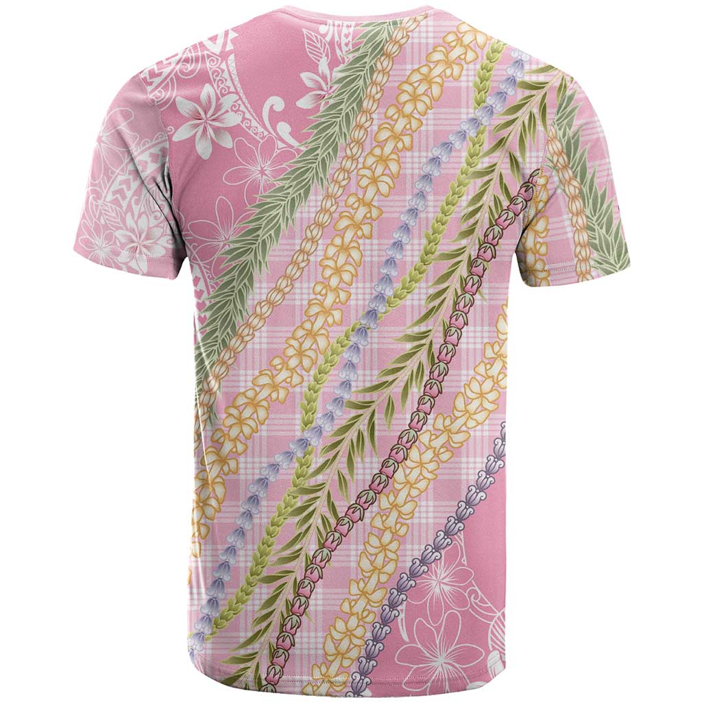 Pink Palaka Hawaii Leis T Shirt Hawaiian-plaid Elegant Tropical Vibes - Polynesian Pride