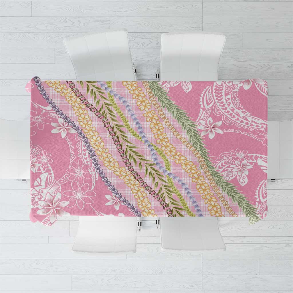 Pink Palaka Hawaii Leis Tablecloth Hawaiian-plaid Elegant Tropical Vibes - Polynesian Pride