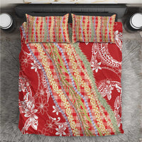 Red Palaka Hawaii Leis Bedding Set Hawaiian-plaid Elegant Tropical Vibes LT14 Red - Polynesian Pride