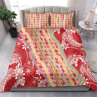 Red Palaka Hawaii Leis Bedding Set Hawaiian-plaid Elegant Tropical Vibes LT14 - Polynesian Pride