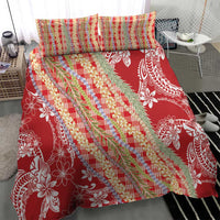 Red Palaka Hawaii Leis Bedding Set Hawaiian-plaid Elegant Tropical Vibes LT14 - Polynesian Pride