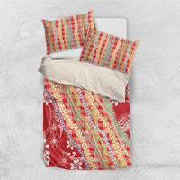 Red Palaka Hawaii Leis Bedding Set Hawaiian-plaid Elegant Tropical Vibes LT14 US Twin 172cm x 218cm Red - Polynesian Pride