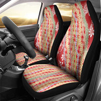 Red Palaka Hawaii Leis Car Seat Cover Hawaiian-plaid Elegant Tropical Vibes - Polynesian Pride