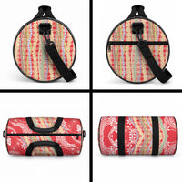 Red Palaka Hawaii Leis Duffle Bag Hawaiian-plaid Elegant Tropical Vibes