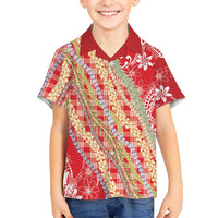 Red Palaka Hawaii Leis Hawaiian Shirt Hawaiian-plaid Elegant Tropical Vibes - Polynesian Pride