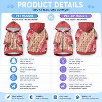 Red Palaka Hawaii Leis Pet Hoodie Hawaiian-plaid Elegant Tropical Vibes