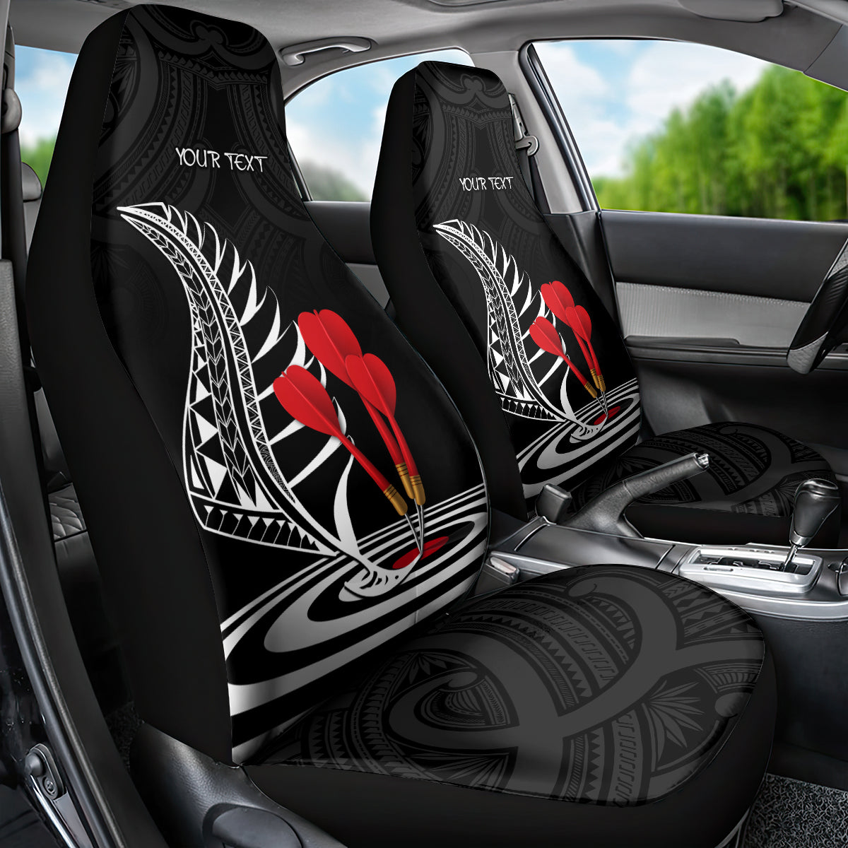 New Zealand Darts Car Seat Cover Aotearoa Maori Fern Bring It On LT14 - Polynesian Pride