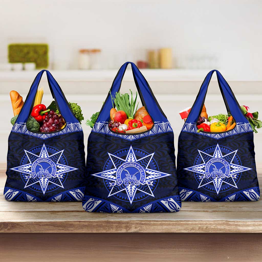 Tonga Tupou College And Queen Salote College Grocery Bag Tongan Ngatu Pattern