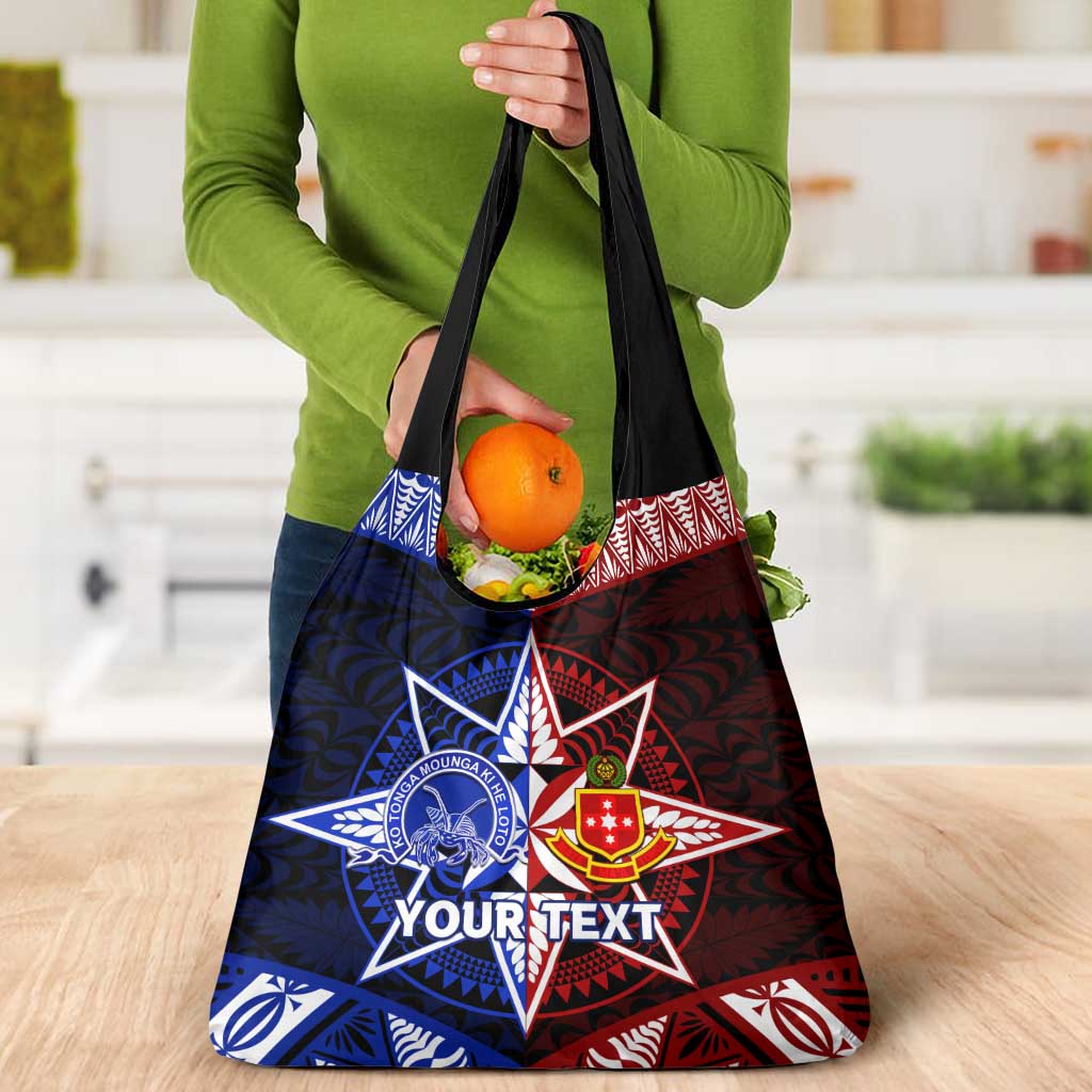Personalised Tupou College And Kolisi Tonga Atele Grocery Bag Tongan Ngatu Pattern LT14 - Polynesian Pride