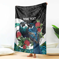Personalised Valentine's Day New Zealand Blanket Tui Bird Couple Kowhaiwhai Mix Pohutukawa LT14 - Polynesian Pride