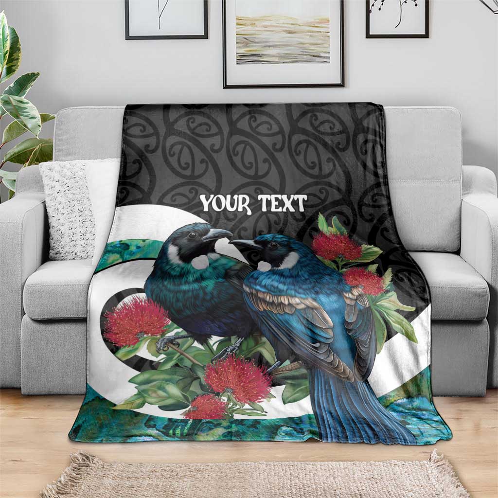 Personalised Valentine's Day New Zealand Blanket Tui Bird Couple Kowhaiwhai Mix Pohutukawa LT14 - Polynesian Pride