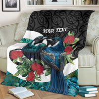 Personalised Valentine's Day New Zealand Blanket Tui Bird Couple Kowhaiwhai Mix Pohutukawa LT14 - Polynesian Pride