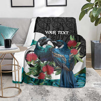Personalised Valentine's Day New Zealand Blanket Tui Bird Couple Kowhaiwhai Mix Pohutukawa LT14 - Polynesian Pride